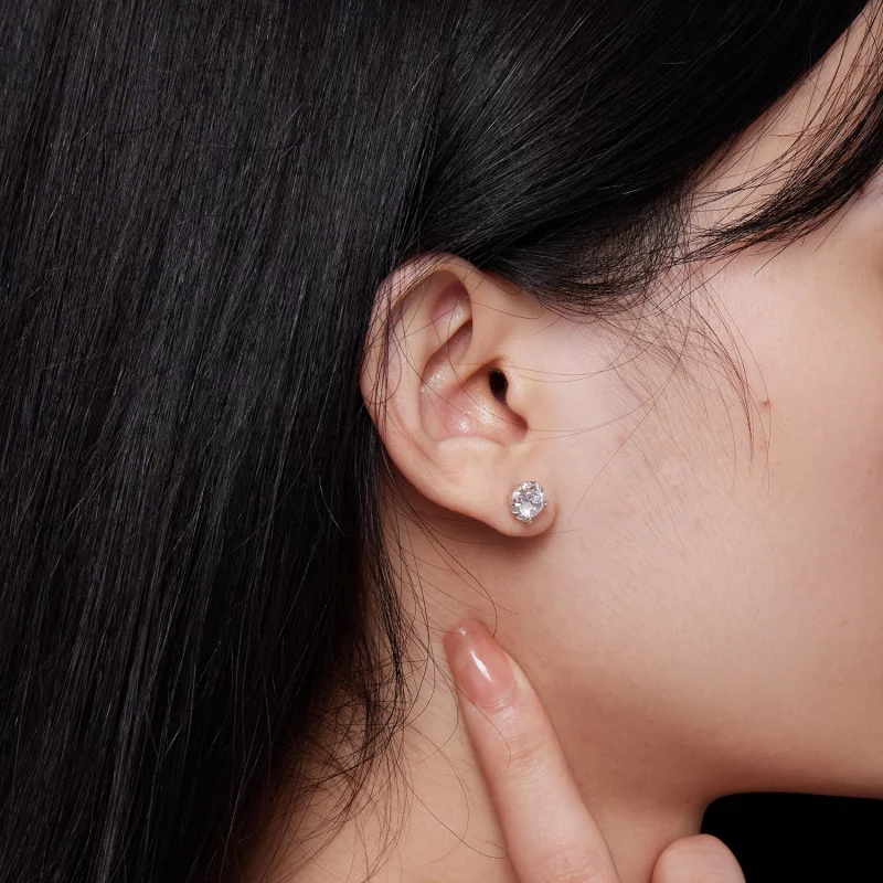 (image pour) Boucles d'oreilles Pandora Style Exquisite Moissanite Studs (Deux Certificats) - - Afficher 7
