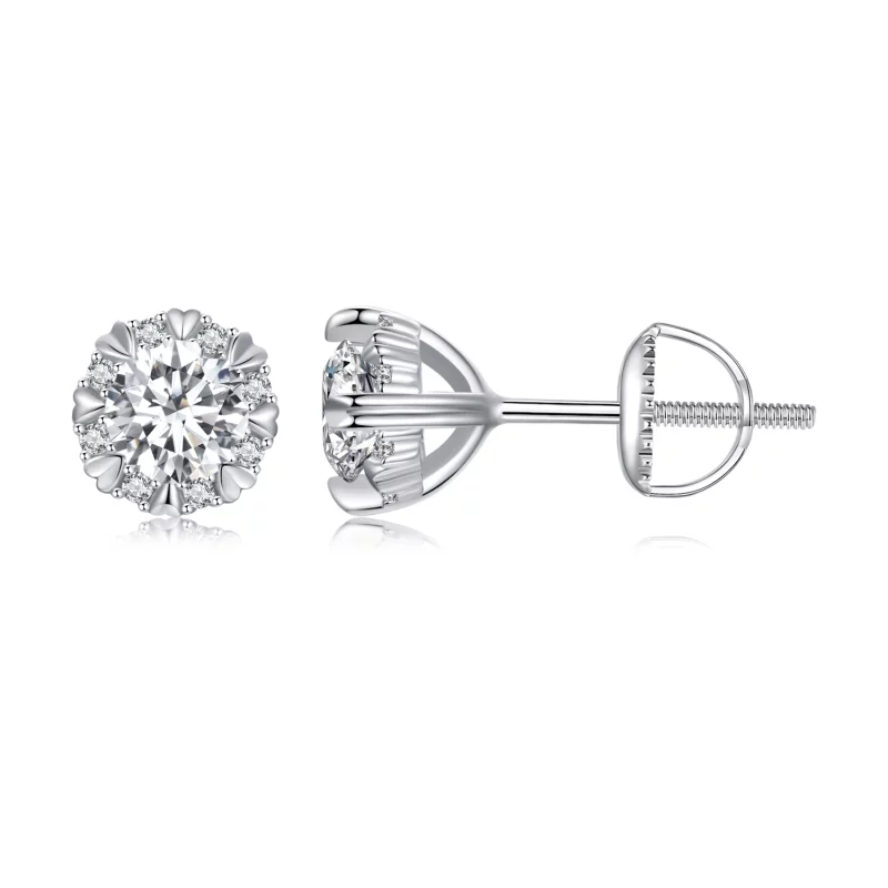 (image pour) Boucles d'oreilles Pandora Style Exquisite Moissanite Studs (Deux Certificats) - MSE017