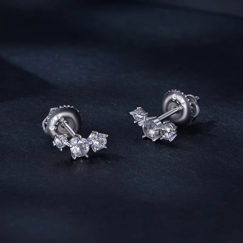 (image pour) Boucles d'oreilles Pandora Style Moissanite Studs (Un Certificat) - MSE034 - Afficher 2