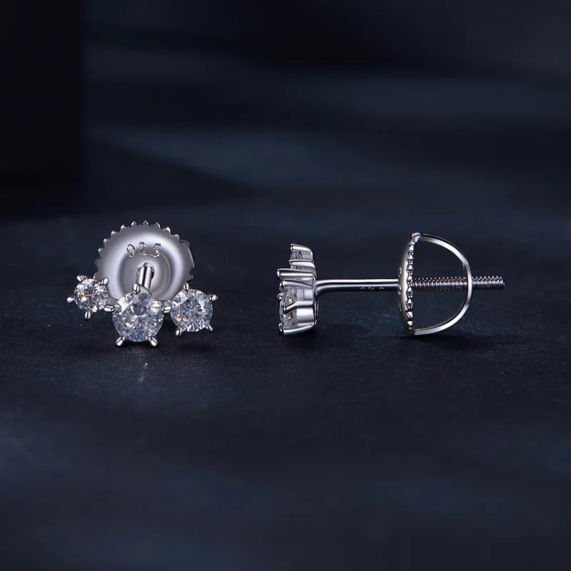 (image pour) Boucles d'oreilles Pandora Style Moissanite Studs (Un Certificat) - MSE034 - Afficher 3