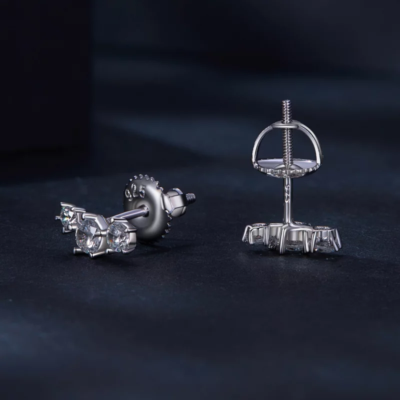 (image pour) Boucles d'oreilles Pandora Style Moissanite Studs (Un Certificat) - MSE034 - Afficher 4