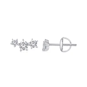 (image pour) Boucles d'oreilles Pandora Style Moissanite Studs (Un Certificat) - MSE034