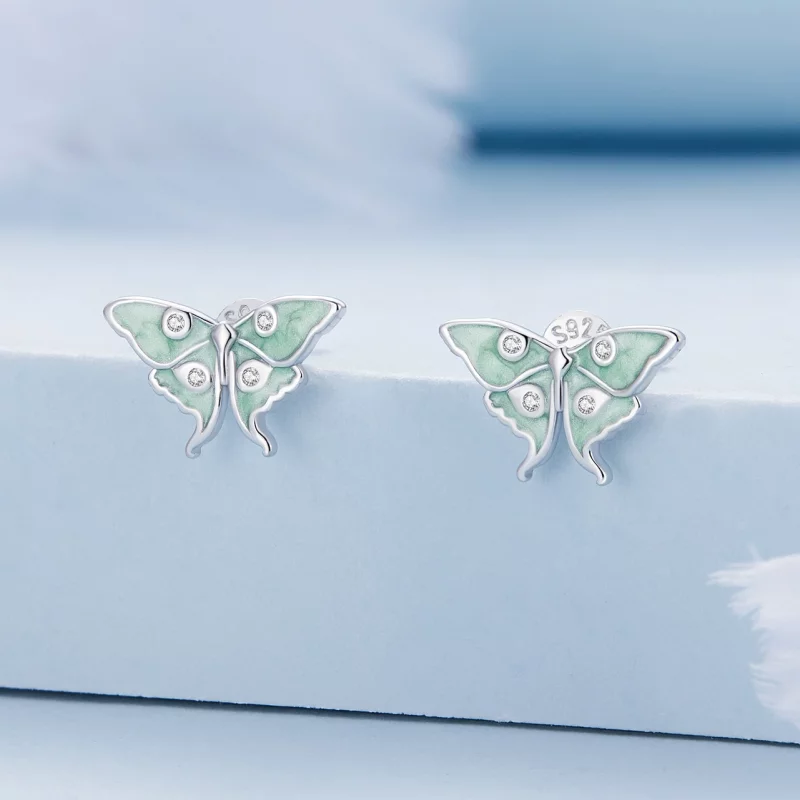 (image pour) Boucles d'oreilles papillon de style Pandora Wizard of Oz - BSE828 - Afficher 2