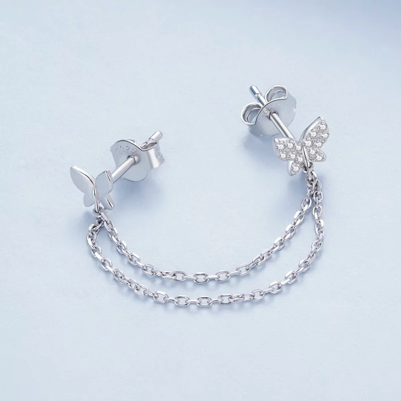 (image pour) Boucles d'oreilles papillon style Pandora - BSE876 - Afficher 4