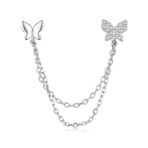 (image pour) Boucles d'oreilles papillon style Pandora - BSE876