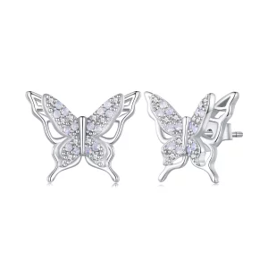 (image pour) Boucles d'oreilles papillon style Pandora - BSE910