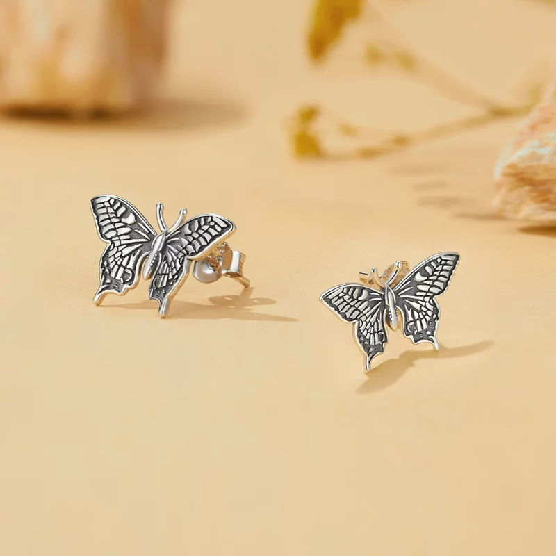 (image pour) Boucles d'oreilles papillon style Pandora - SCE1637 - Afficher 3