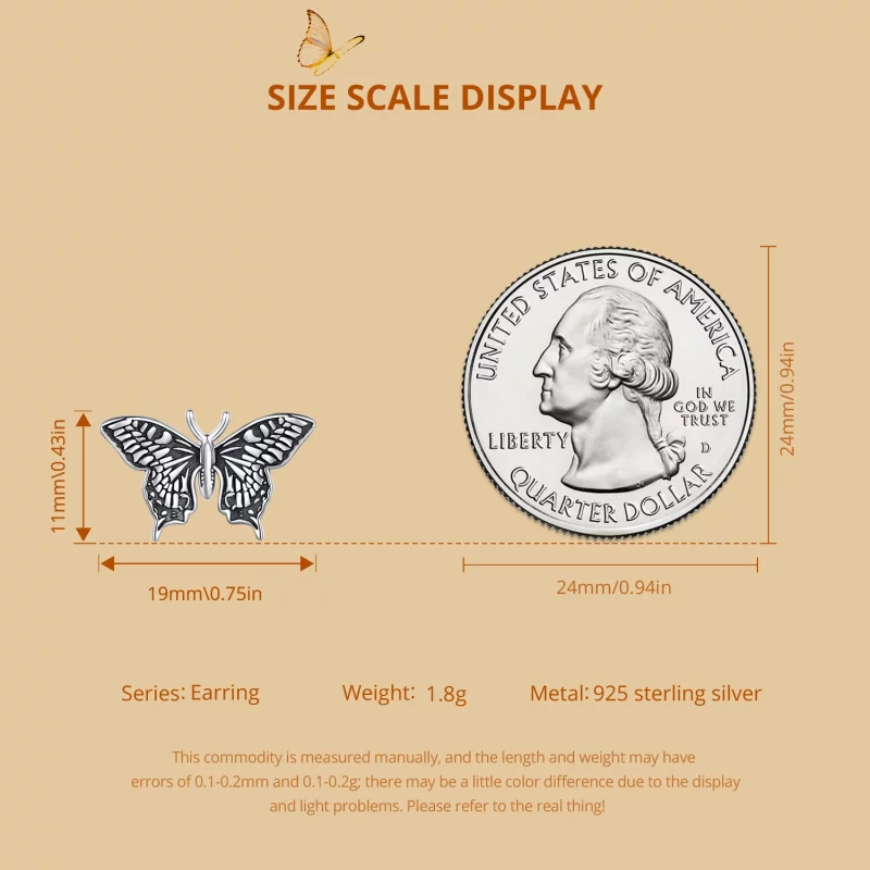 (image pour) Boucles d'oreilles papillon style Pandora - SCE1637 - Afficher 7