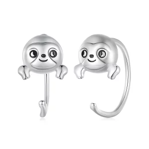 (image pour) Boucles d'oreilles pendantes de style Pandora avec des motifs de paresseux - SCE1651