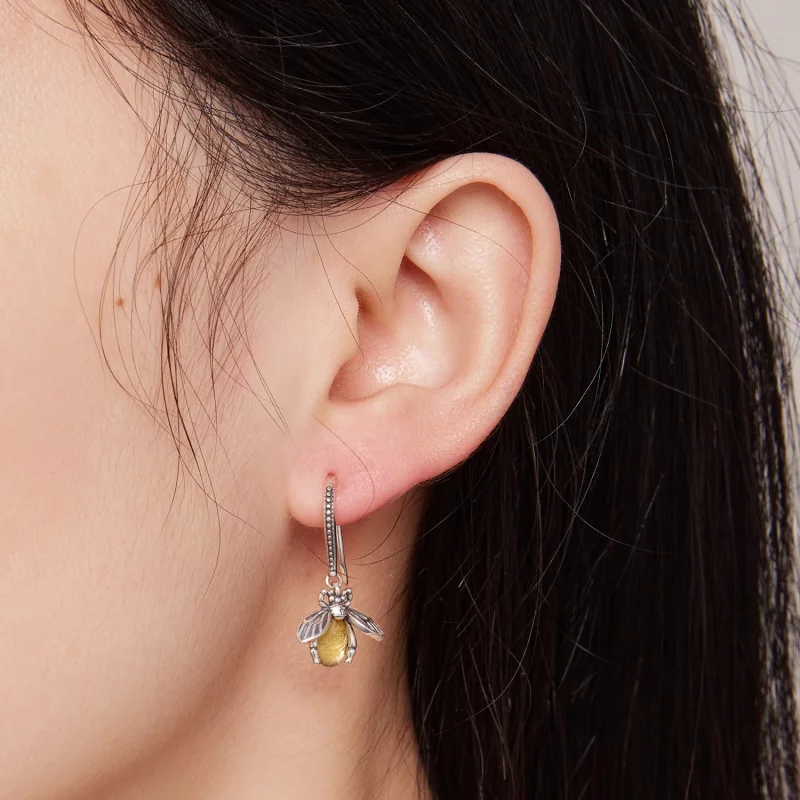 (image pour) Boucles d'oreilles pendantes de style Pandora avec une abeille - SCE1570 - Afficher 5