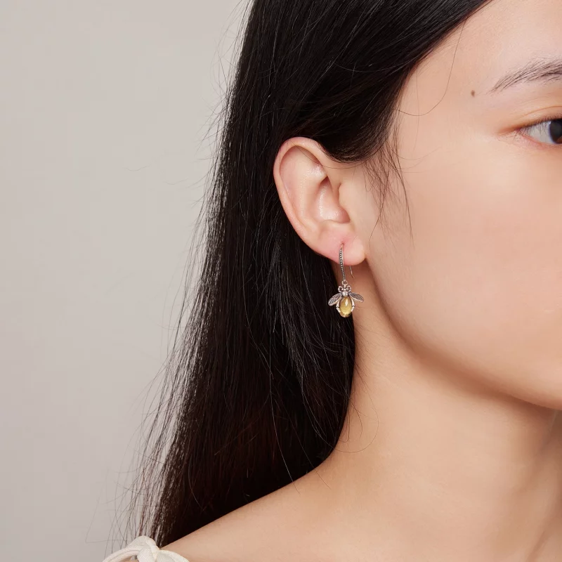 (image pour) Boucles d'oreilles pendantes de style Pandora avec une abeille - SCE1570 - Afficher 6