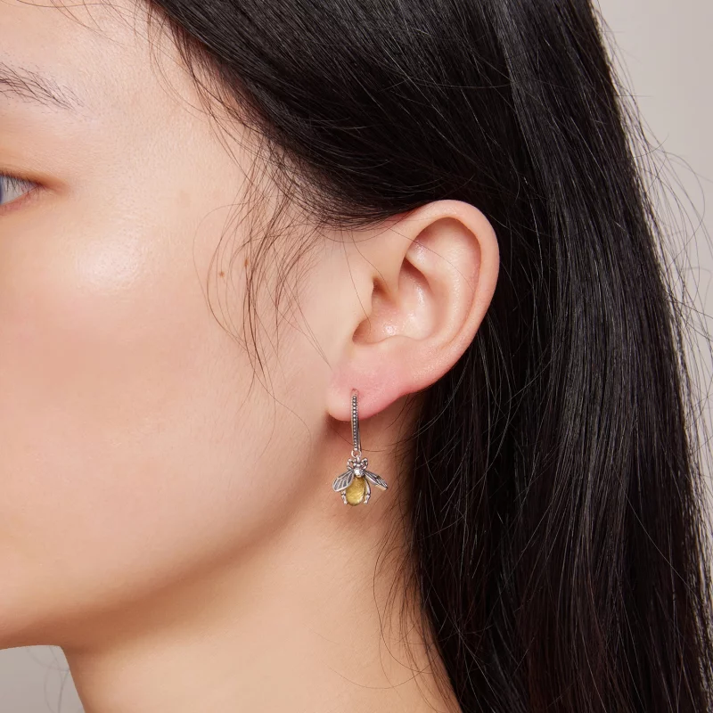 (image pour) Boucles d'oreilles pendantes de style Pandora avec une abeille - SCE1570 - Afficher 7