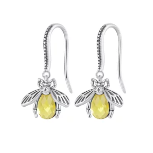 (image pour) Boucles d'oreilles pendantes de style Pandora avec une abeille - SCE1570