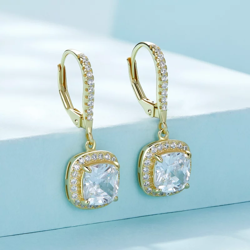 (image pour) Boucles d'oreilles pendantes de style Pandora en or lumineux - SCE520-B - Afficher 2