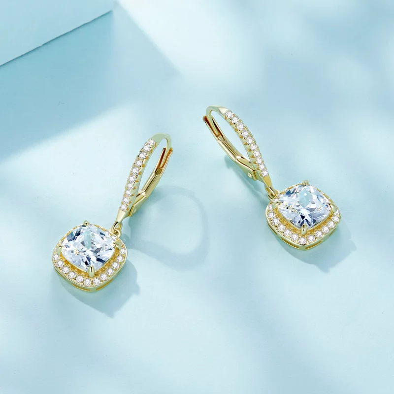 (image pour) Boucles d'oreilles pendantes de style Pandora en or lumineux - SCE520-B - Afficher 3
