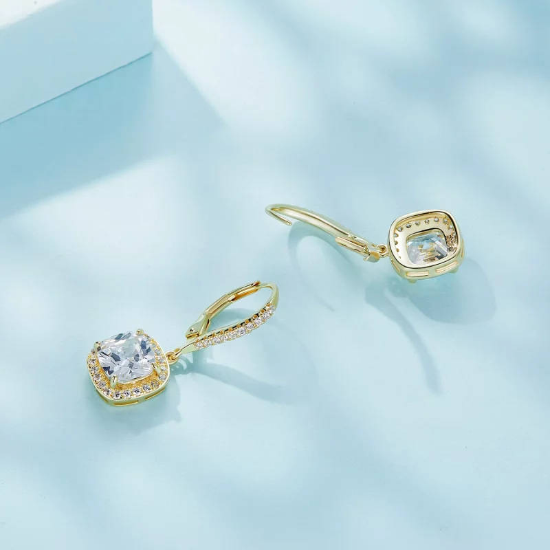 (image pour) Boucles d'oreilles pendantes de style Pandora en or lumineux - SCE520-B - Afficher 4