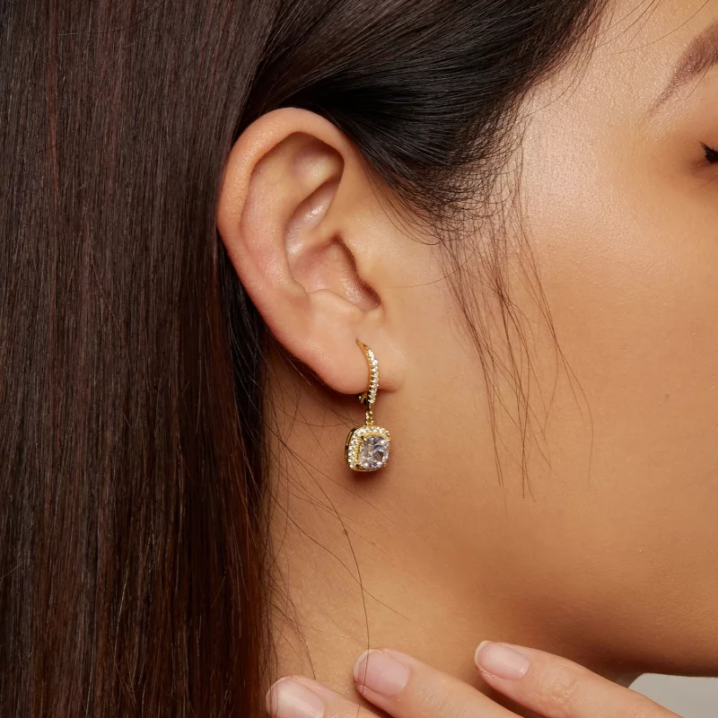 (image pour) Boucles d'oreilles pendantes de style Pandora en or lumineux - SCE520-B - Afficher 5