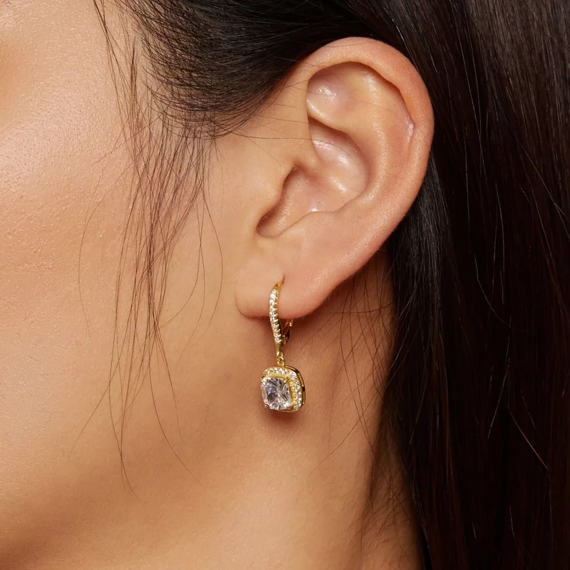 (image pour) Boucles d'oreilles pendantes de style Pandora en or lumineux - SCE520-B - Afficher 7