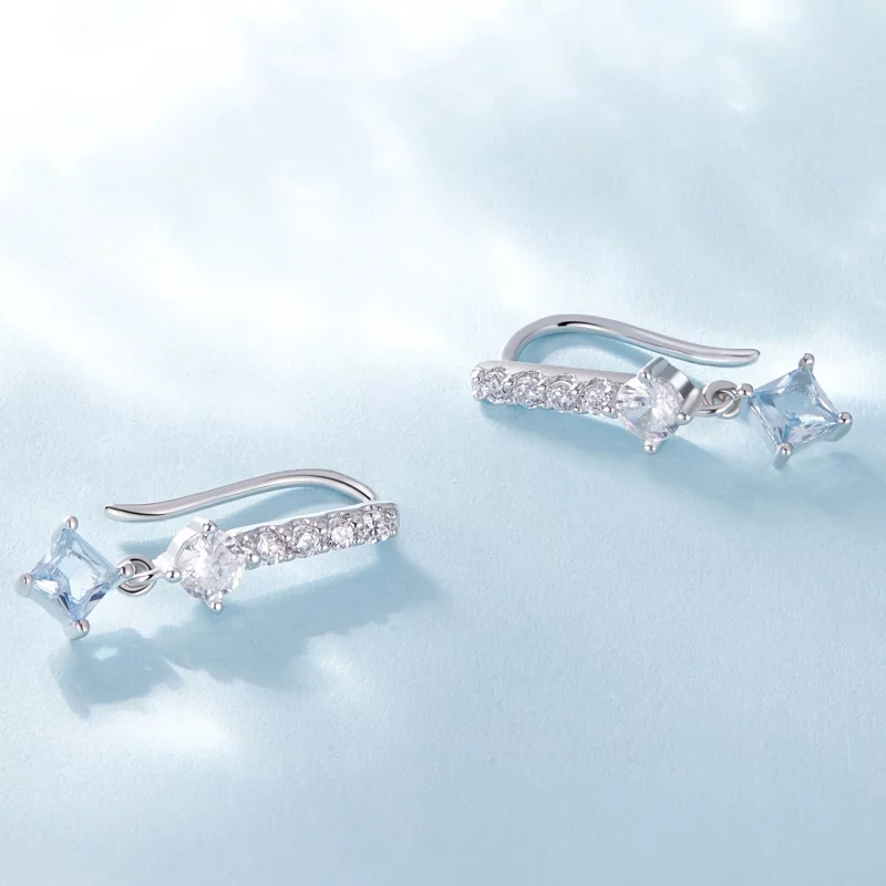 (image pour) Boucles d'oreilles pendantes en pierre de style Pandora - SCE1586 - Afficher 3