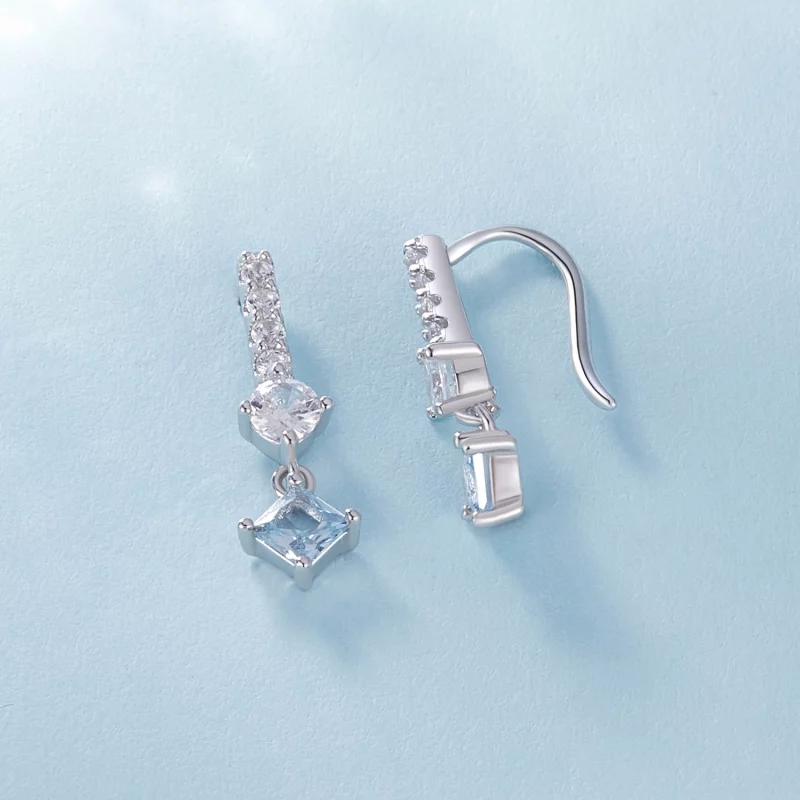 (image pour) Boucles d'oreilles pendantes en pierre de style Pandora - SCE1586 - Afficher 4