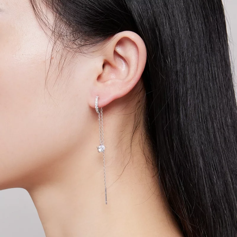 (image pour) Boucles d'oreilles pendantes exquises de style Pandora - BSE830 - Afficher 5