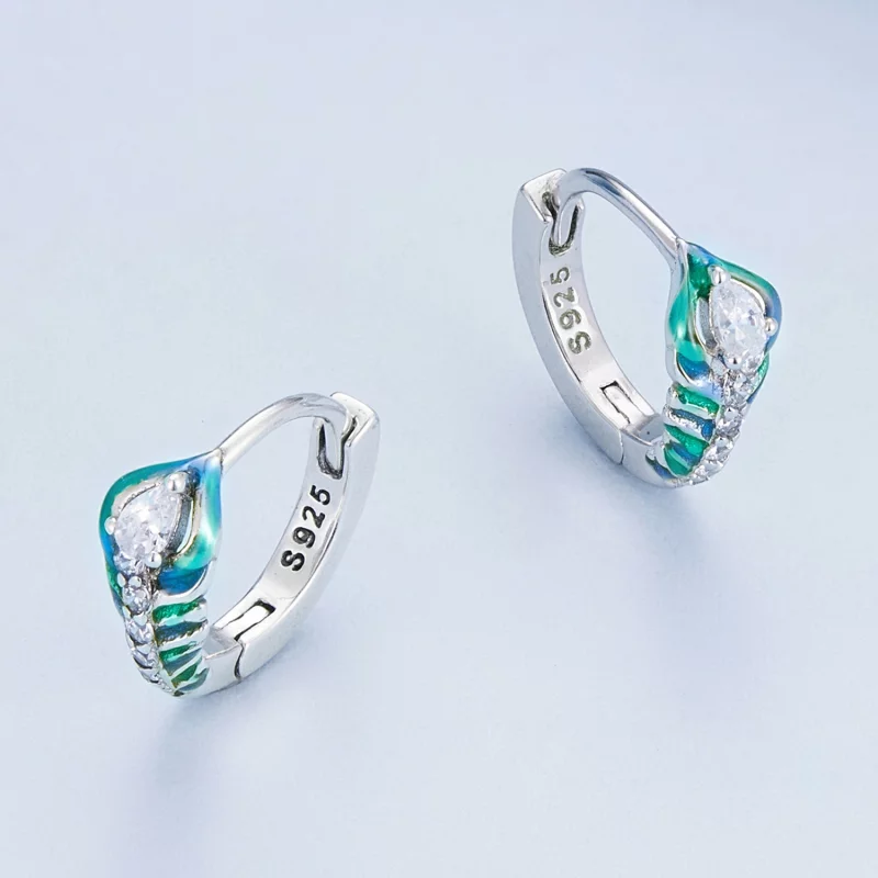 (image pour) Boucles d'oreilles à plumes de style Pandora - BSE882 - Afficher 3