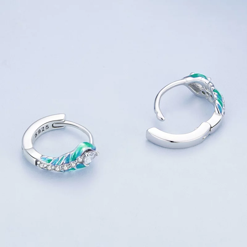 (image pour) Boucles d'oreilles à plumes de style Pandora - BSE882 - Afficher 4