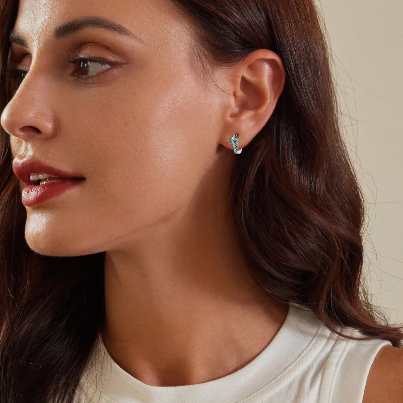 (image pour) Boucles d'oreilles à plumes de style Pandora - BSE882 - Afficher 8