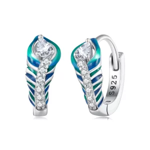 (image pour) Boucles d'oreilles à plumes de style Pandora - BSE882