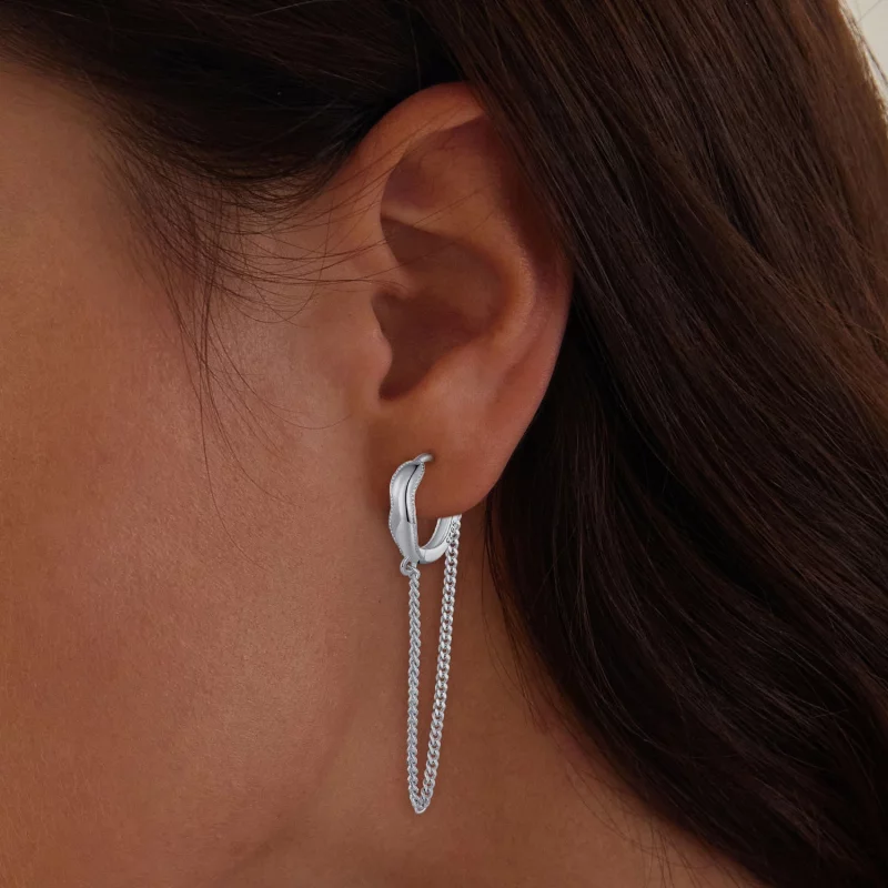 (image pour) Boucles d'oreilles à pompon de style Pandora - BSE897 - Afficher 5