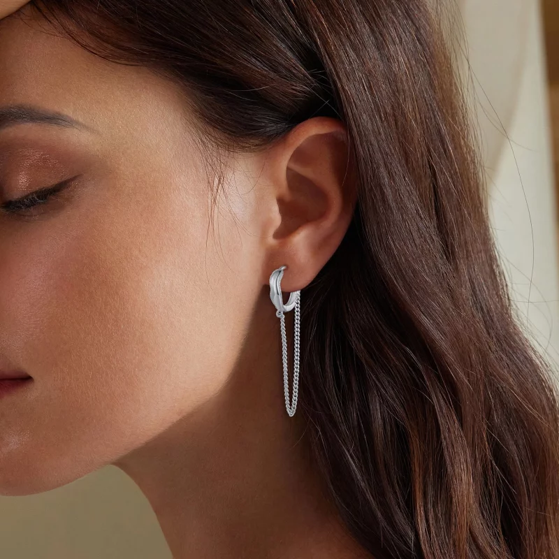 (image pour) Boucles d'oreilles à pompon de style Pandora - BSE897 - Afficher 6