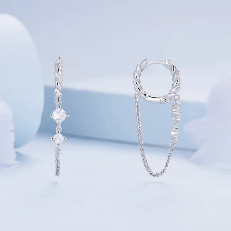 (image pour) Boucles d'oreilles à pompon exquis de style Pandora - BSE822 - Afficher 2