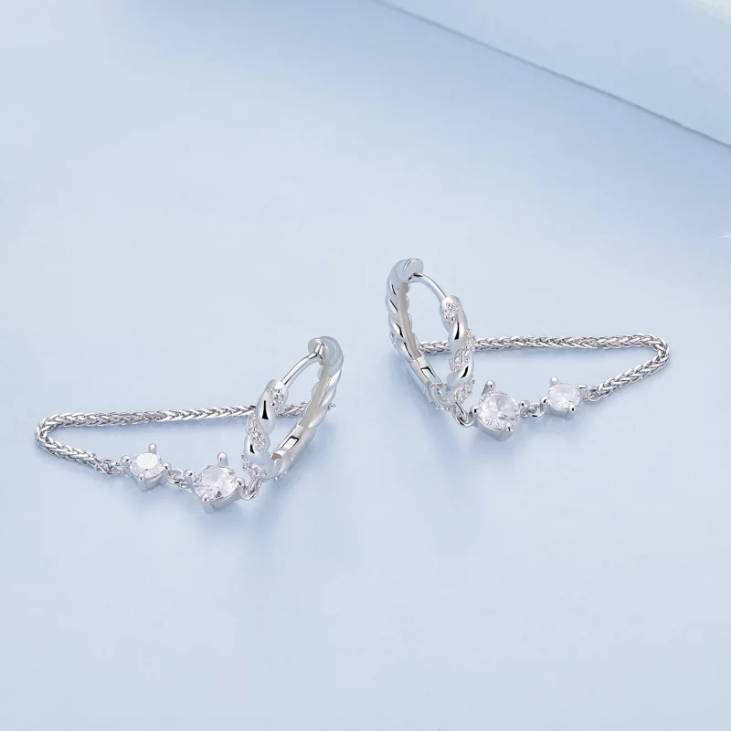 (image pour) Boucles d'oreilles à pompon exquis de style Pandora - BSE822 - Afficher 4