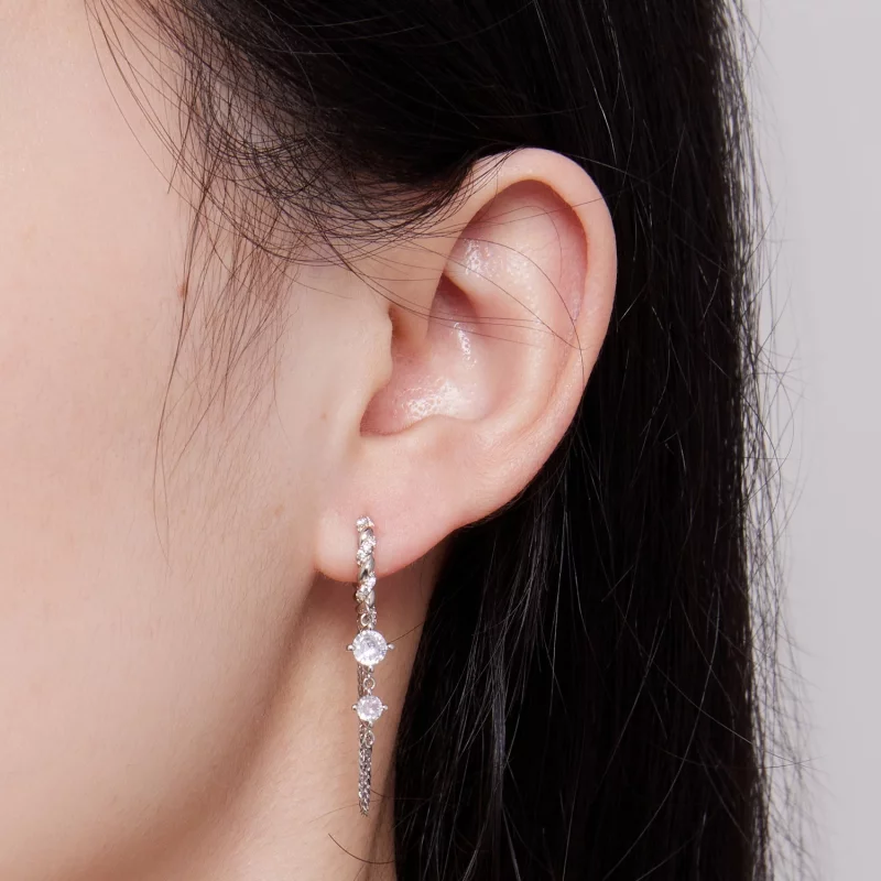 (image pour) Boucles d'oreilles à pompon exquis de style Pandora - BSE822 - Afficher 7