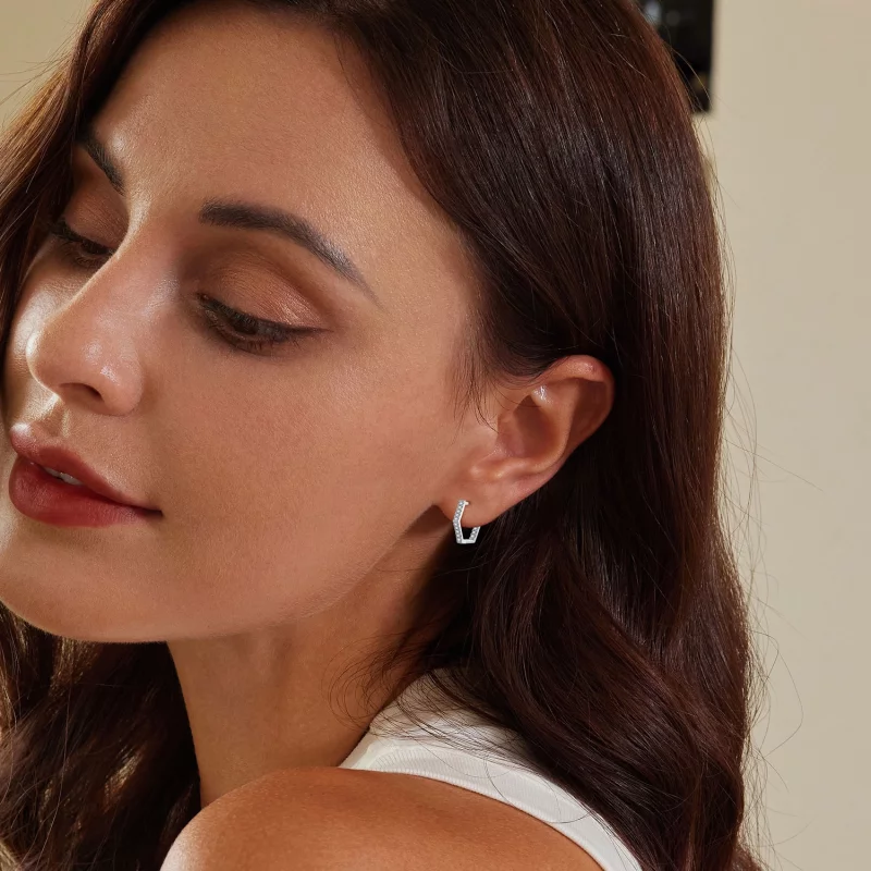 (image pour) Boucles d'oreilles à six côtés de style Pandora - BSE917 - Afficher 6