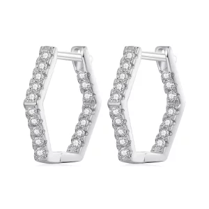 (image pour) Boucles d'oreilles à six côtés de style Pandora - BSE917