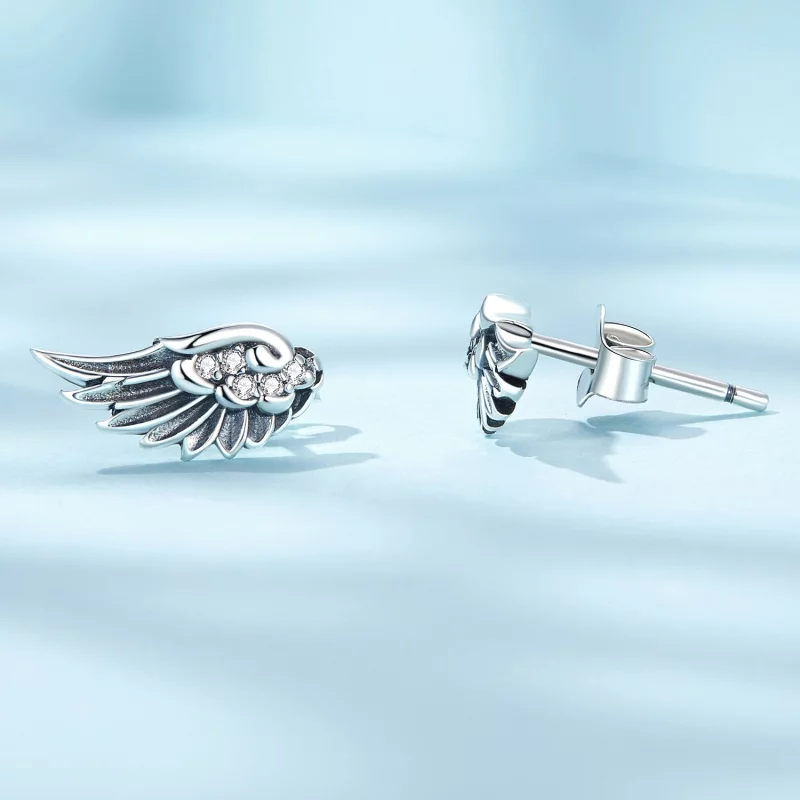 (image pour) Boucles d'oreilles style Pandora avec ailes d'ange - SCE1579 - Afficher 3