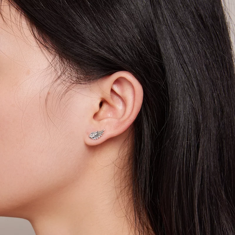 (image pour) Boucles d'oreilles style Pandora avec ailes d'ange - SCE1579 - Afficher 6
