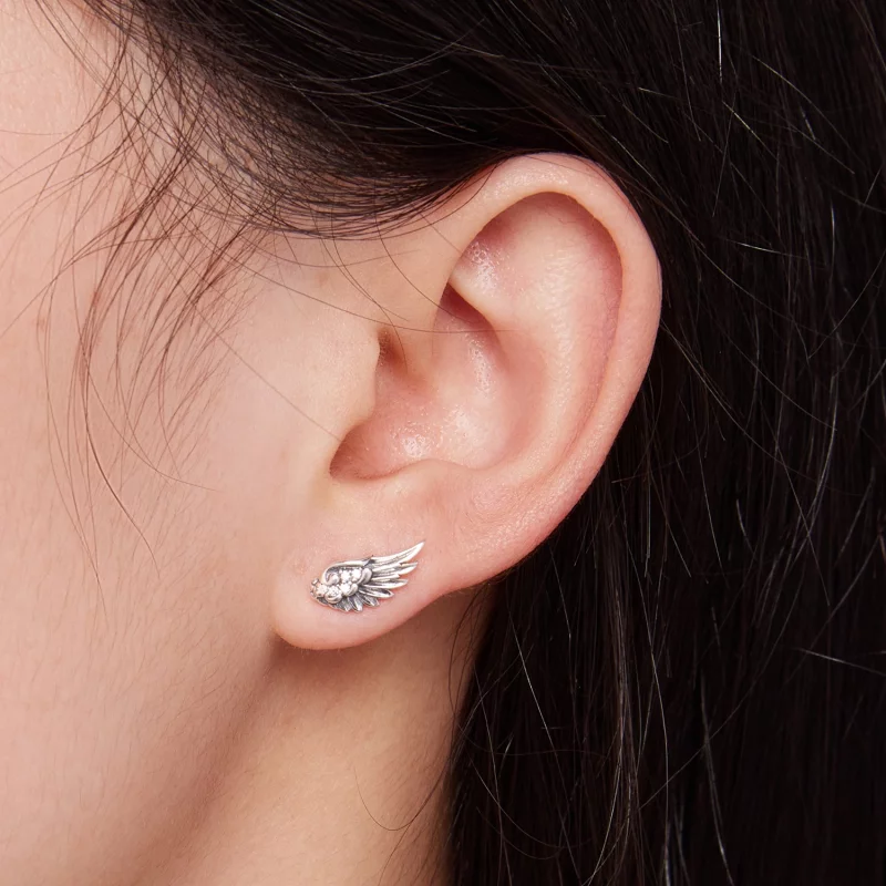 (image pour) Boucles d'oreilles style Pandora avec ailes d'ange - SCE1579 - Afficher 7