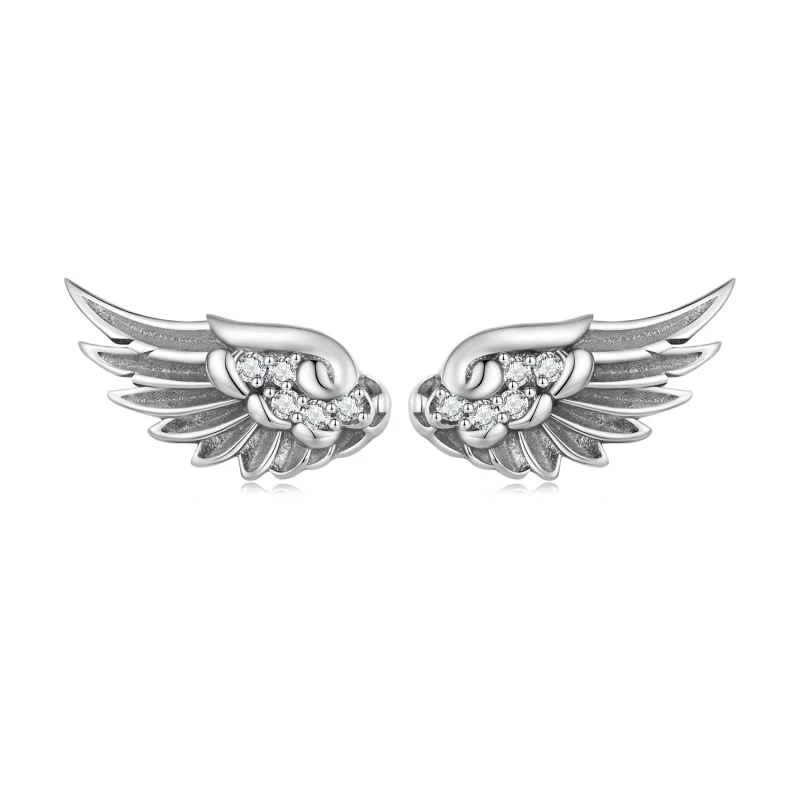 (image pour) Boucles d'oreilles style Pandora avec ailes d'ange - SCE1579 - Afficher 8