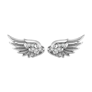 (image pour) Boucles d'oreilles style Pandora avec ailes d'ange - SCE1579