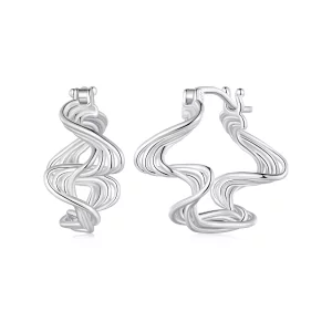 (image pour) Boucles d'oreilles à style Pandora avec des vagues - BSE907