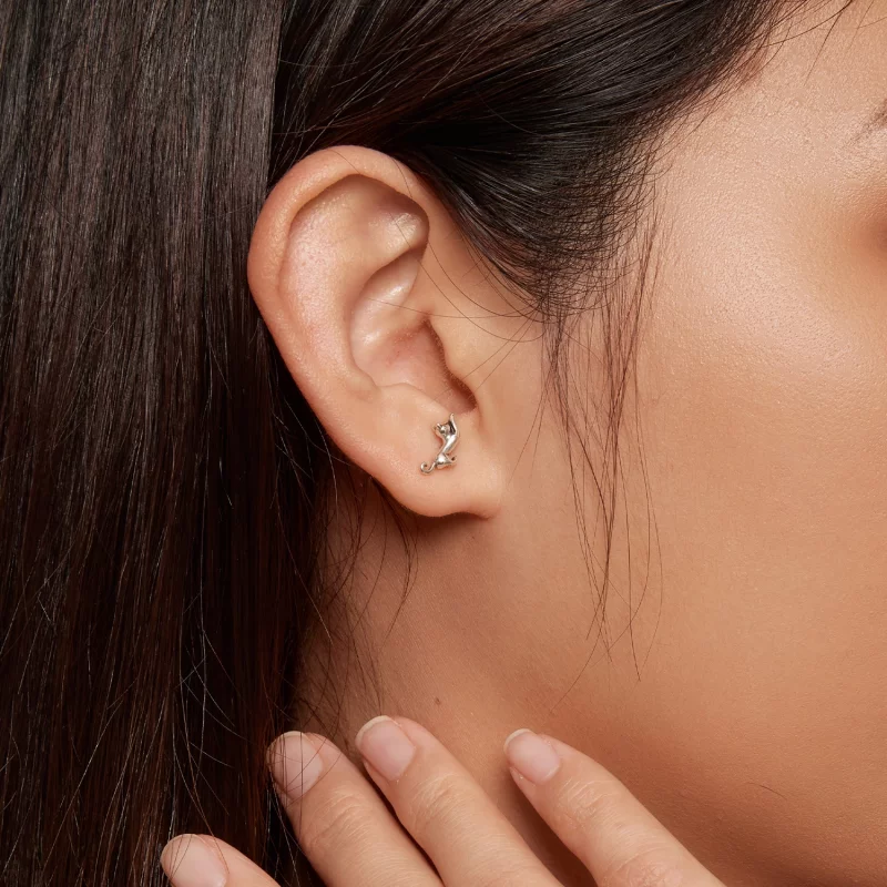 (image pour) Boucles d'oreilles style Pandora avec pendentifs en forme de chat - SCE1630 - Afficher 7