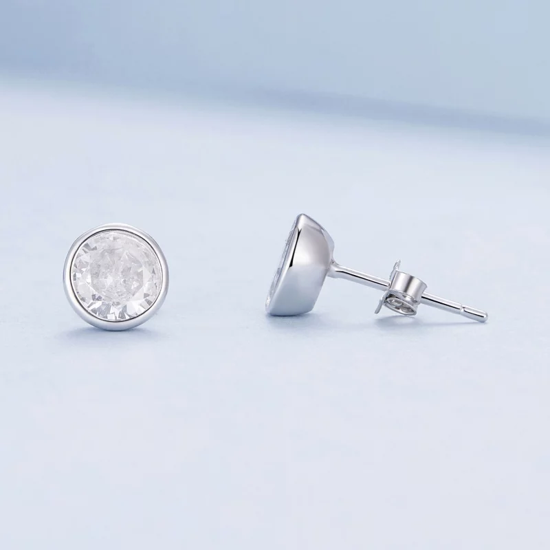 (image pour) Boucles d'oreilles style Pandora à clous étincelants - BSE902 - Afficher 4