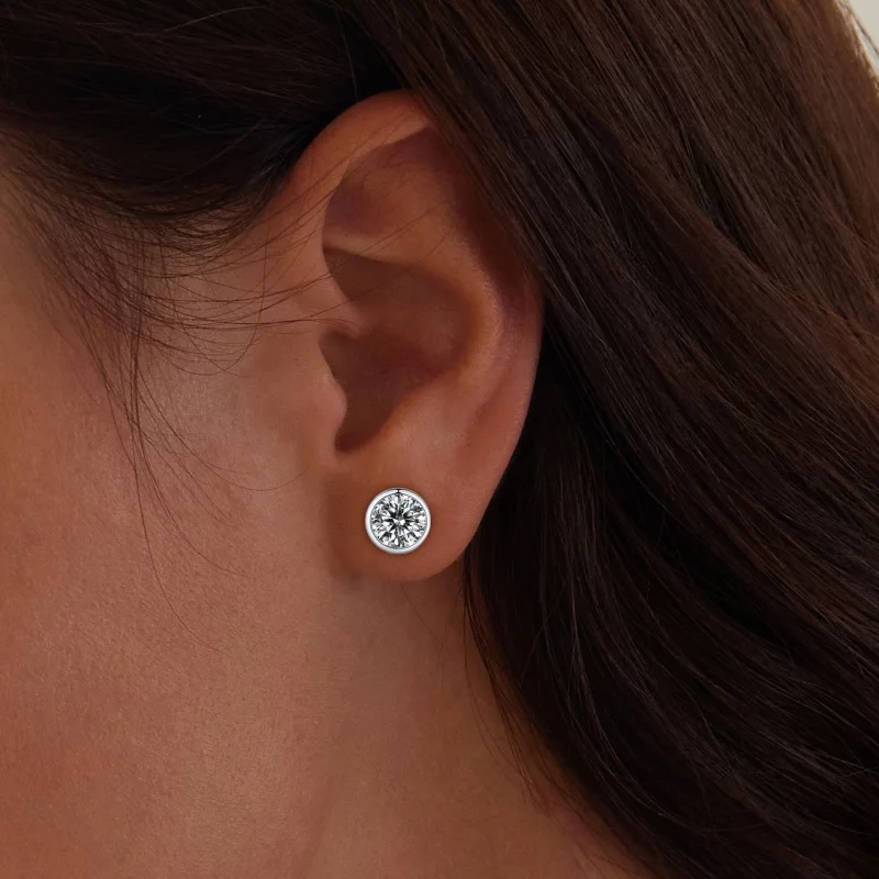 (image pour) Boucles d'oreilles style Pandora à clous étincelants - BSE902 - Afficher 5