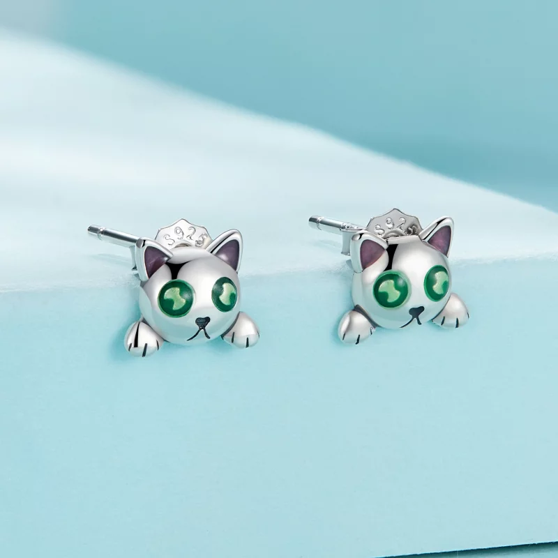 (image pour) Boucles d'oreilles étincelantes Pandora Style Chat phosphorescent - SCE1643 - Afficher 2