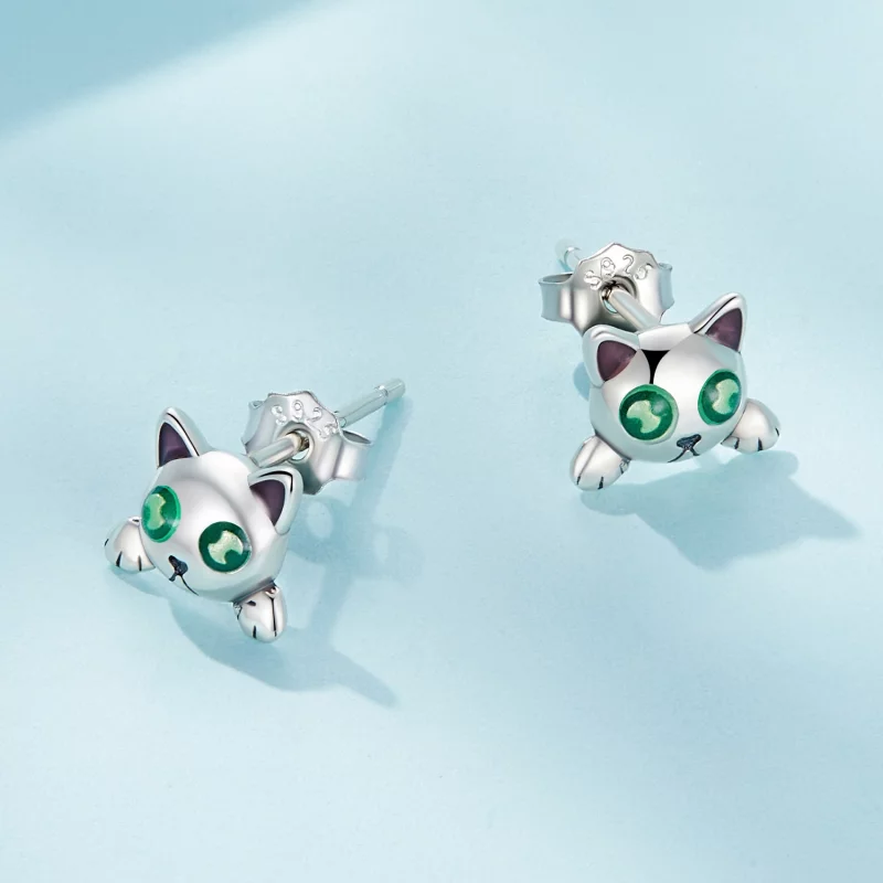 (image pour) Boucles d'oreilles étincelantes Pandora Style Chat phosphorescent - SCE1643 - Afficher 3