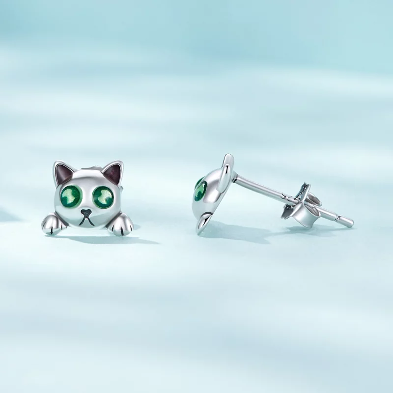 (image pour) Boucles d'oreilles étincelantes Pandora Style Chat phosphorescent - SCE1643 - Afficher 4