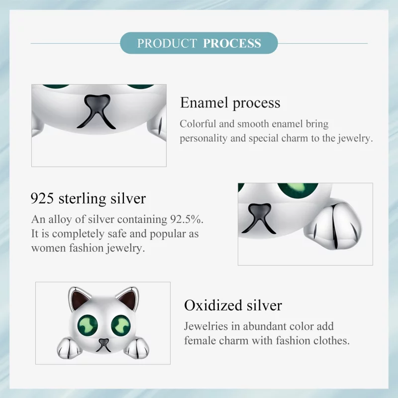(image pour) Boucles d'oreilles étincelantes Pandora Style Chat phosphorescent - SCE1643 - Afficher 7
