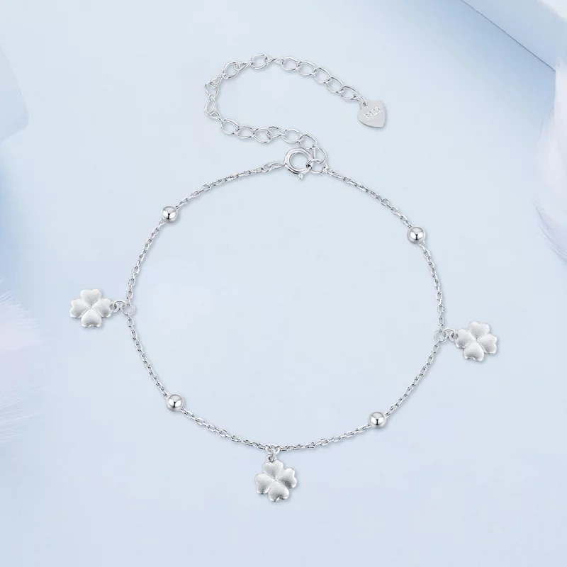(image pour) Bracelet à chaîne avec pendentif Trèfle à quatre feuilles de style Pandora - BSB - Afficher 2